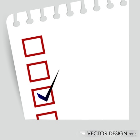 A checklist with black marker and red checked boxes  Concept のイラスト素材