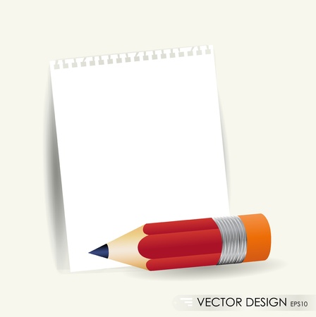 Pencil and white paper, ready for your message  illustration のイラスト素材