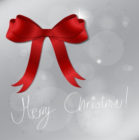 Light silver abstract Christmas background with Shiny red satin ribbon, vector illustration のイラスト素材