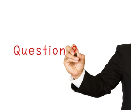 Businessman hand writing " Question ? "の写真素材