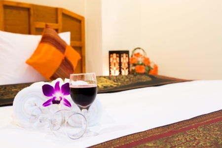 Interior of modern comfortable hotel roomの写真素材