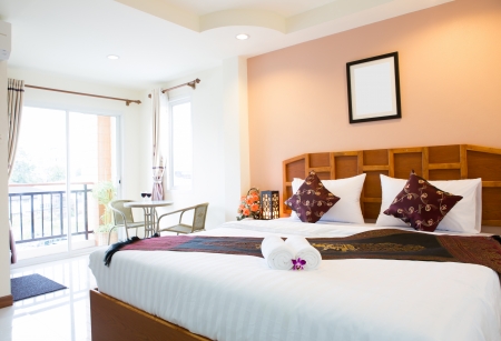 Interior of modern comfortable hotel roomのeditorial素材