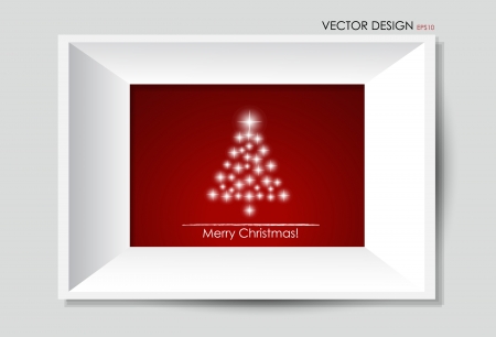 Christmas tree and frameのイラスト素材