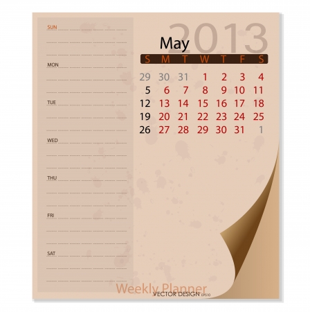Simple 2013 calendar, Mayのイラスト素材