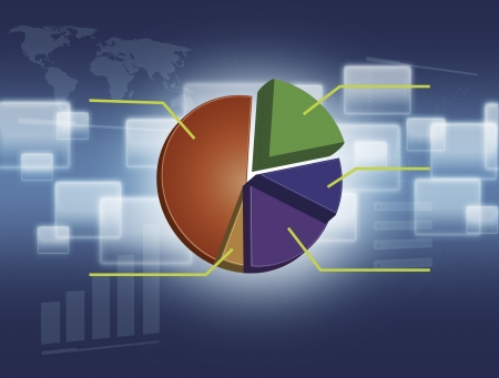 Financial diagram with pie chartの写真素材