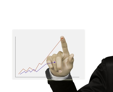 Business hand write graph isolated on whiteの写真素材