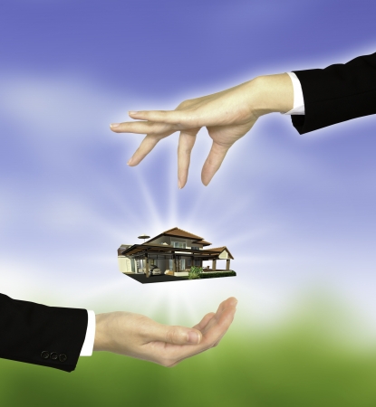 Giving new houseの写真素材