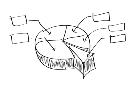 write graph isolated on whiteの写真素材