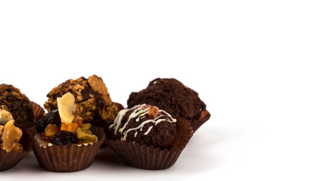 Chocolate cupcake isolated on white background