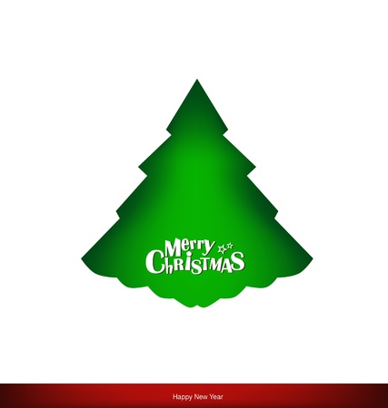 Merry Christmas greeting card with Christmas treeのイラスト素材
