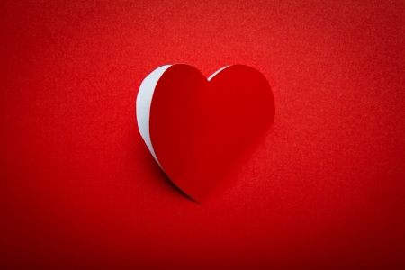 Paper  heart shape symbol for Valentines day  with copy space for text or designの写真素材