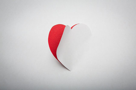 Paper  heart shape symbol for Valentines day  with copy space for text or designの写真素材
