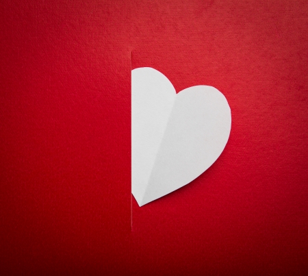Paper  heart shape symbol for Valentines day  with copy space for text or designの写真素材