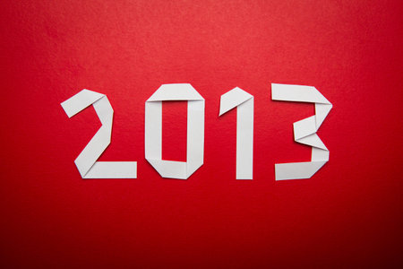 Origami  paper  new 2013 year greeting card  with copy space for text or designの写真素材