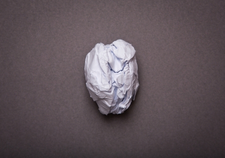 Medical background, Crumpled paper brain shape with copy space for text or designの写真素材