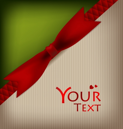 Beautiful cards with red bows and ribbons, vector illustration.のイラスト素材