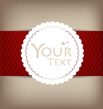 Greeting card with red bow. Vector illustrationのイラスト素材