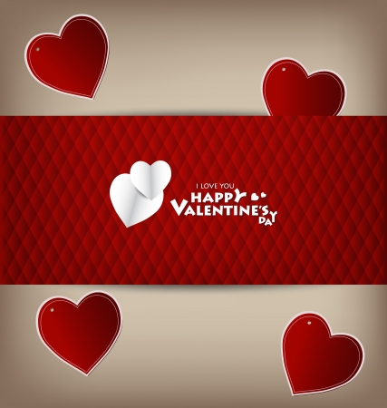 Valentine's day card with Heart Paper. Vector illustration.のイラスト素材