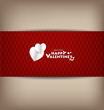Valentine's day card with Heart Paper. Vector illustration.のイラスト素材