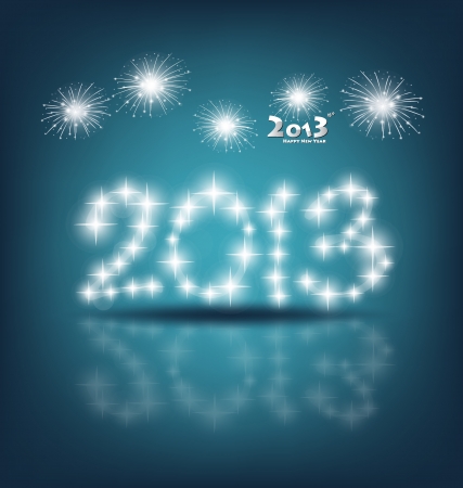Happy new year 2013 with starry firework. のイラスト素材