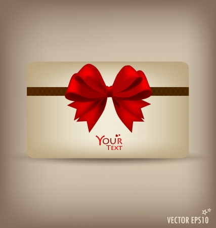 Gift card and invitation with ribbon.のイラスト素材
