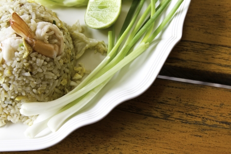 Seafood fried riceの写真素材