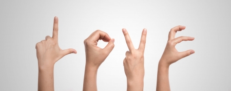 Hands forming " Love "の写真素材