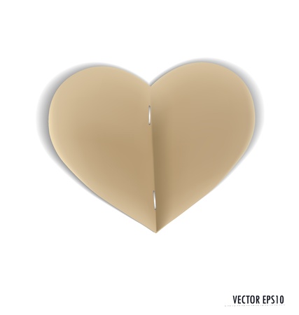 Paper heart shape symbol for Valentines day with copy space for text. Vector illustration.のイラスト素材