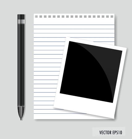 Pen and Paper, ready for your text. Vector illustration.のイラスト素材