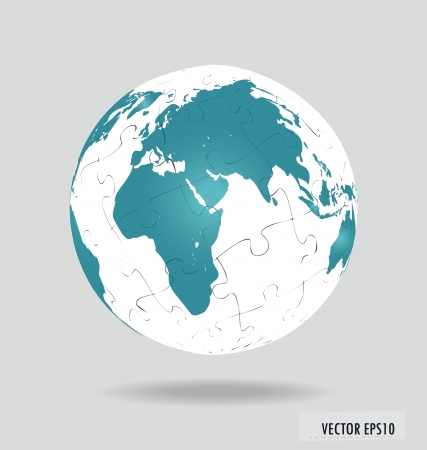 Puzzle globe. のイラスト素材