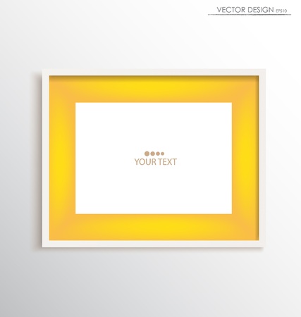 White modern frame on the wall, vector illustration.のイラスト素材