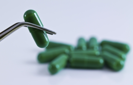 Green pillsの写真素材