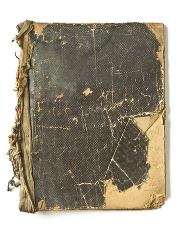 Old book isolated on white backgroundの写真素材