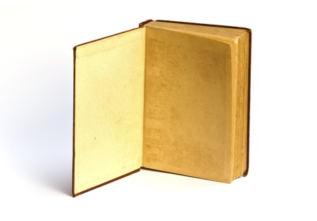Old book Open two face on white background.の写真素材