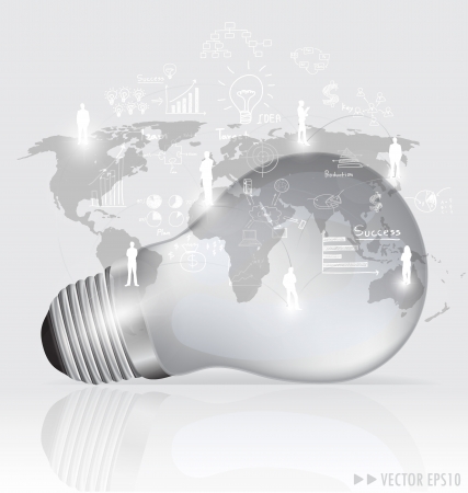 Light bulb with social networking concept illustration.の写真素材
