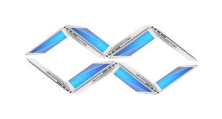 Infinity symbol from laptopの写真素材