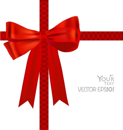 Shiny red ribbon on white background with copy spaceのイラスト素材