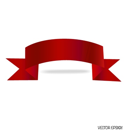 Shiny red ribbon on white background with copy spaceのイラスト素材