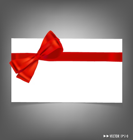 Card with red ribbons bows. Vector illustration.のイラスト素材
