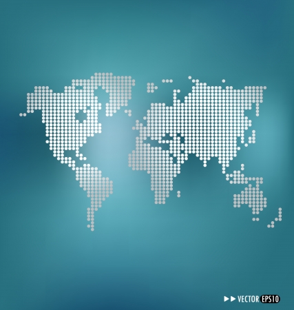 Dotted world map. Vector illustration.のイラスト素材