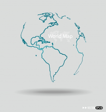 Modern globe drawing concept. Vector illustration.のイラスト素材