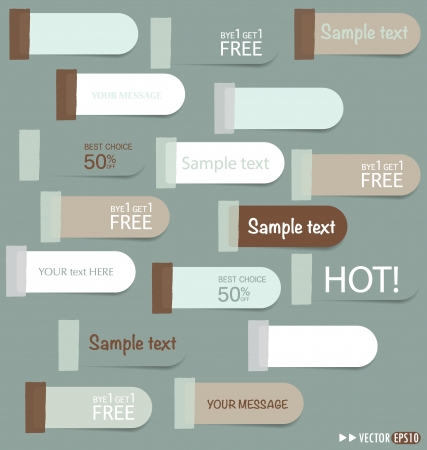 Set of sticker price tag, discount tags for price list. Vector illustration.のイラスト素材