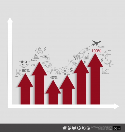 Modern design graph. Business graph to success, can use for business concept. Vector illustration.のイラスト素材