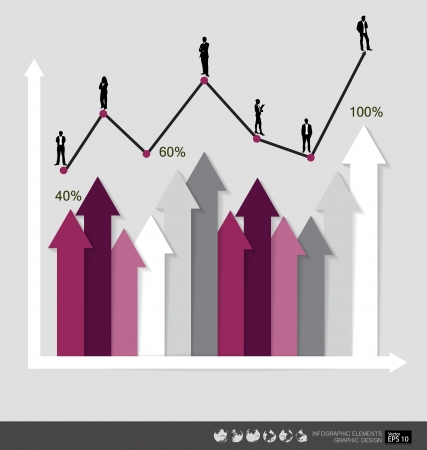 Modern design graph. Business graph to success, can use for business concept. Vector illustration.のイラスト素材