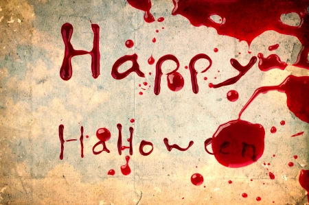 Happy Halloween on vintage paperの写真素材