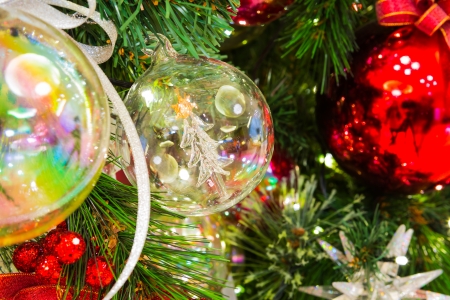 Christmas tree with decorationの写真素材