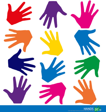 Colorful hands. Vector illustration.のイラスト素材