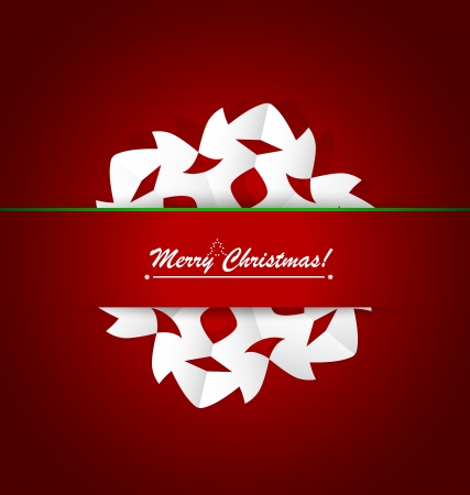 Merry christmas postcard with origami snowflake, vector illustration.のイラスト素材