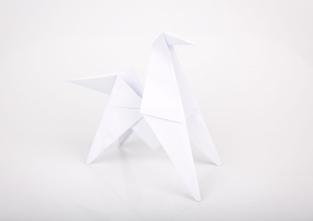 New year 2014 origami paper horseの写真素材