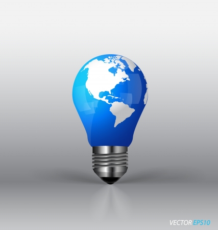 A light bulb with modern globe. Vector illustration.のイラスト素材
